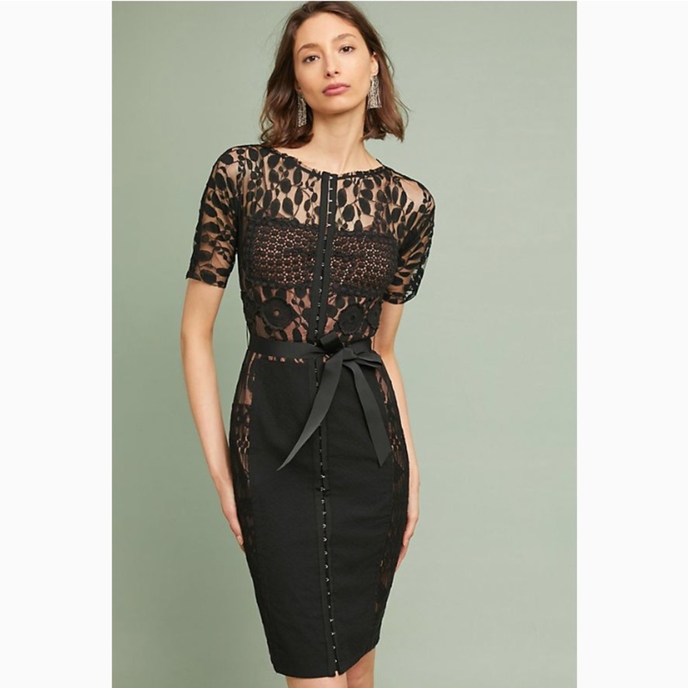 Bryon Lars Carissima Sheath Black Dress Sz 6